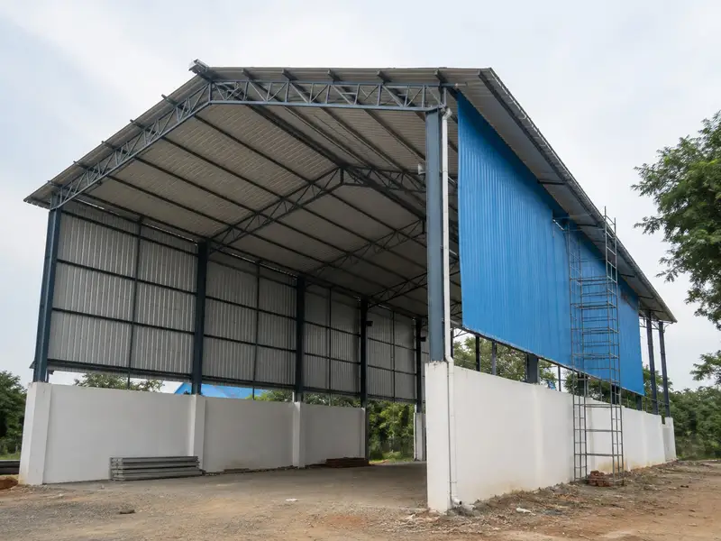 Warehouse shed with racking photo